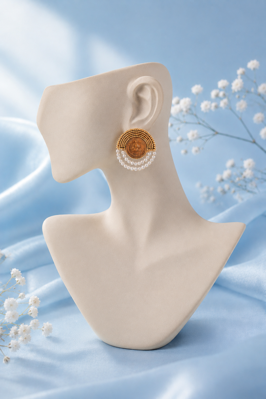 گوشواره سکهای مرواریدی